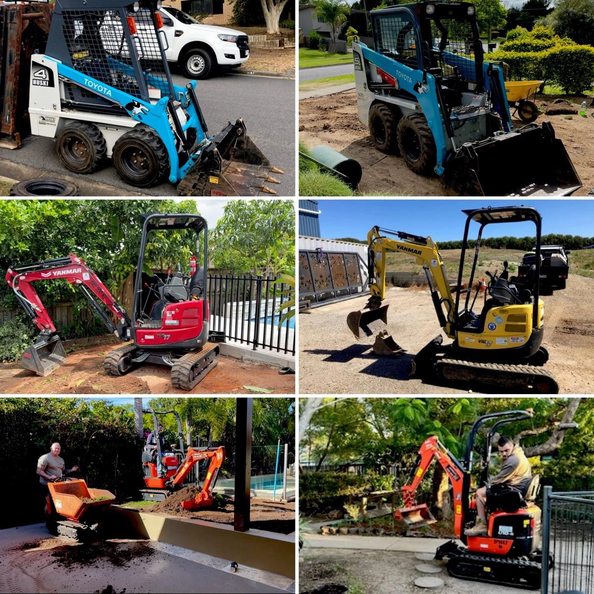 Our machinery — diggers, loaders and turf gear